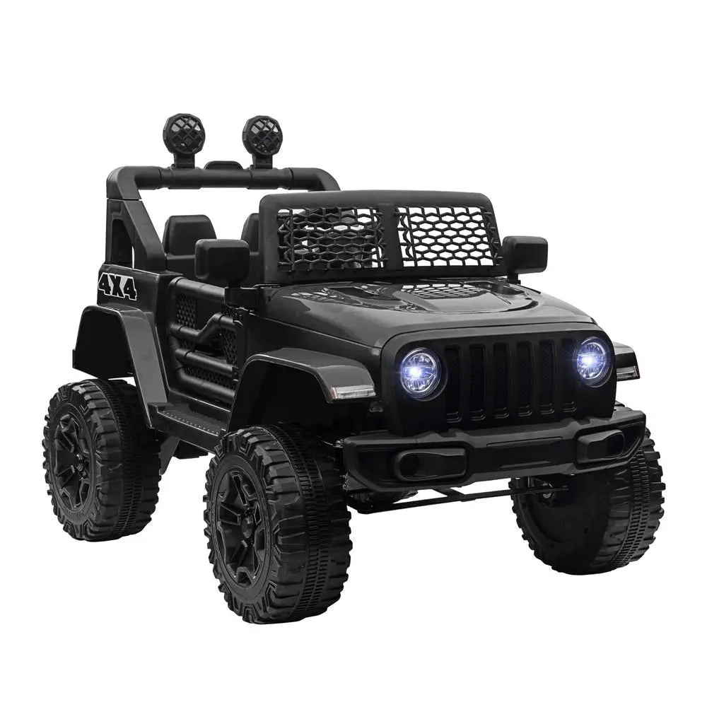 12V Kids Electric Ride On Car Truck Off-road Toy Remote Control Black HOMCOM - Image #1