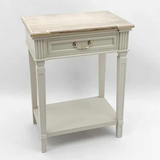 78CM WOODEN 1 DRAWER SIDE TABLE - Image #1