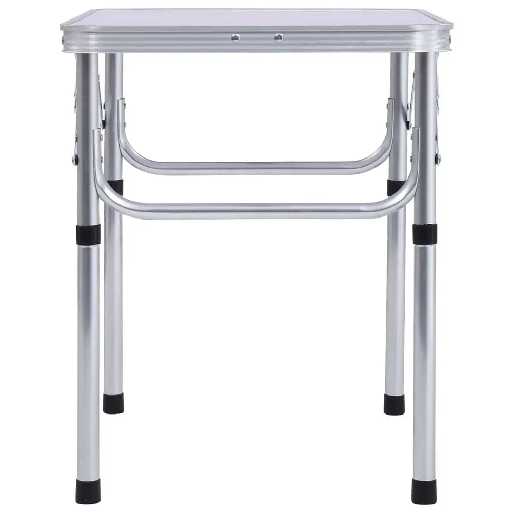 vidaXL Folding Camping Table White Aluminium 60x45 cm - Image #4