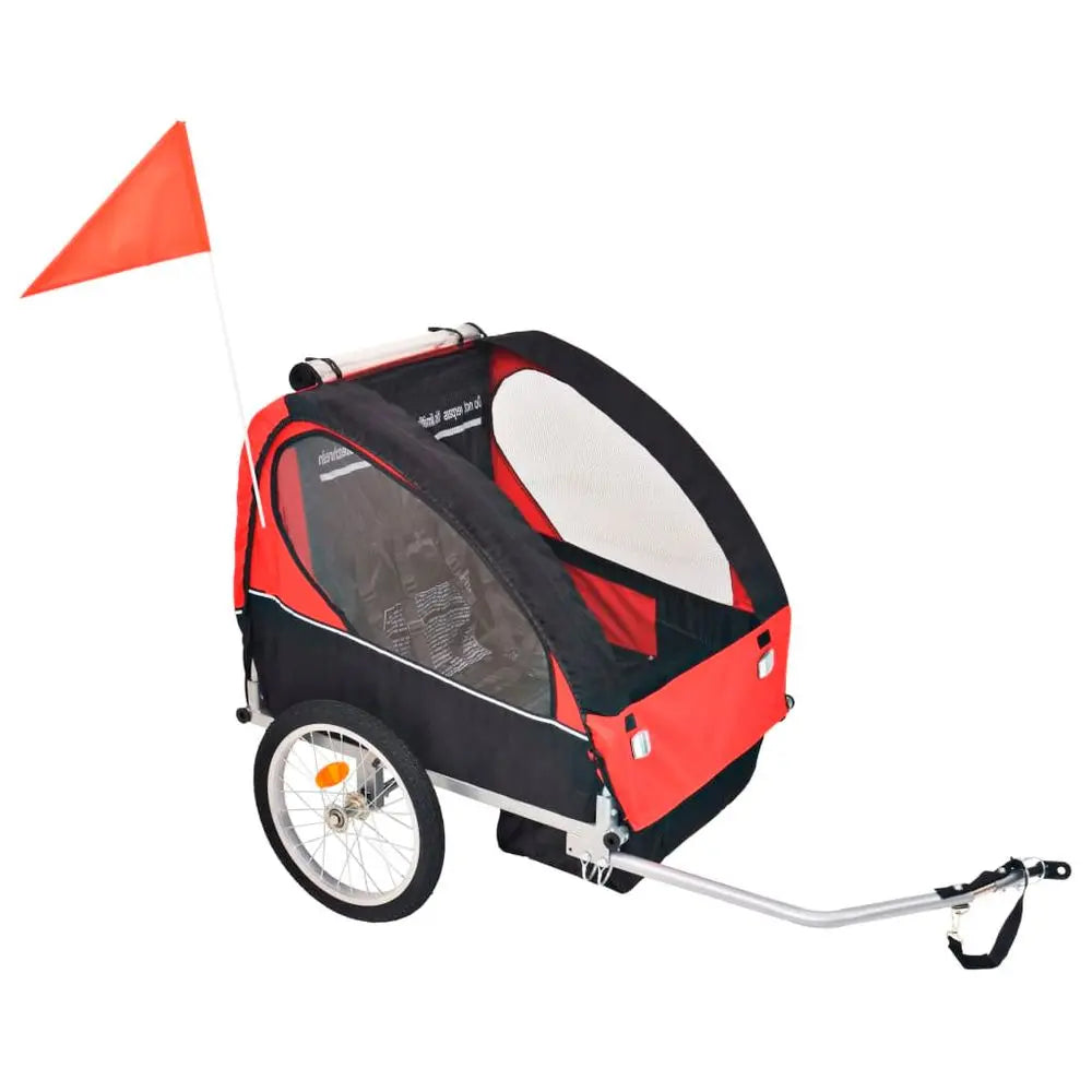 vidaXL Bike Trailer Red and Black 30 kg - Image #1