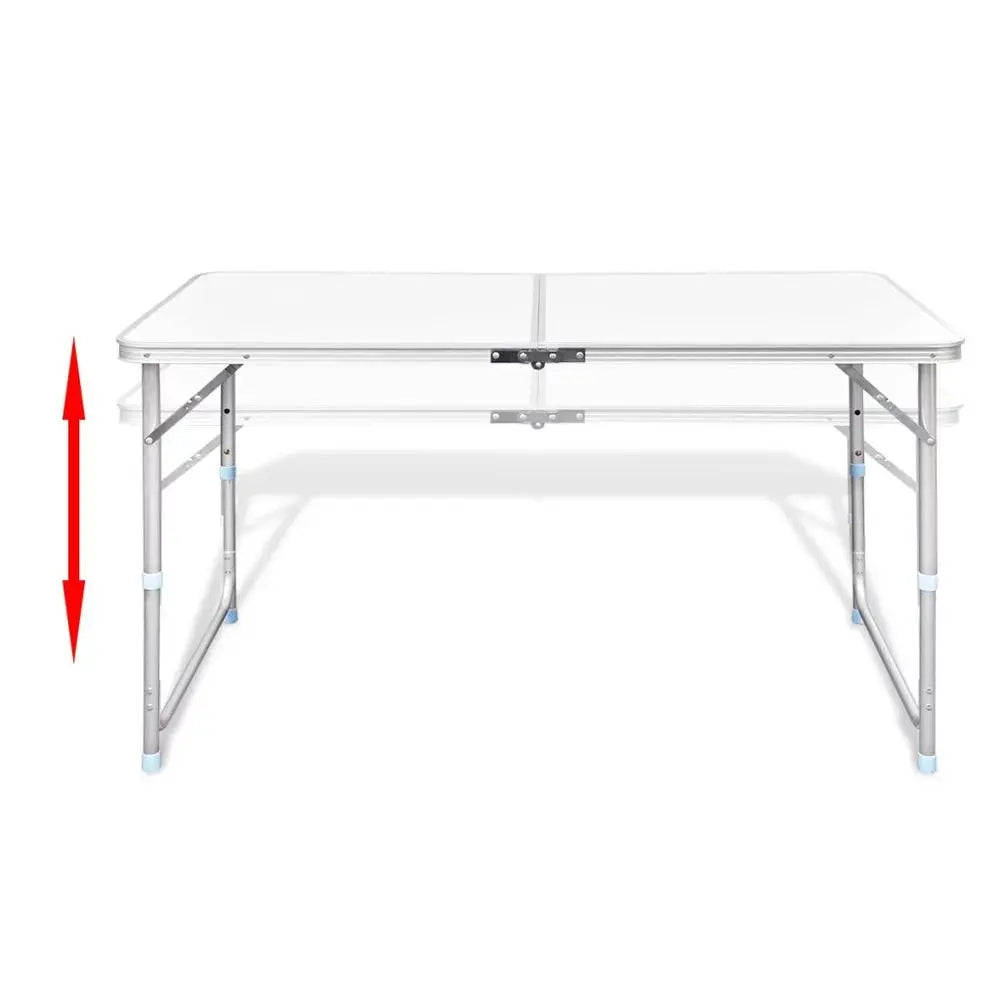 Foldable Camping Table Height Adjustable Aluminium 120 x 60 cm - Image #4