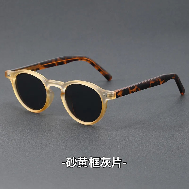 Polarized Sunglasses Men TR90 Frame Acetate Fashion Sun Glasses Women Unisex Trend Decoration European Style Grey Brown