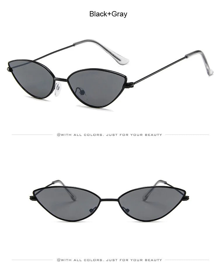 Cute Sexy Cat Eye Sunglasses Woman Retro Small Black Red Pink Cateye Sun Glasses Female Vintage Shades For Woman