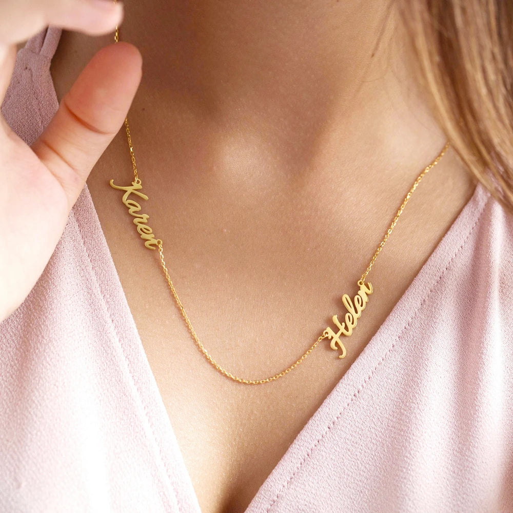Custom Multiple Name Necklace Family Members Nameplate Pendant Personalized Jewelry Stainless Steel Handmade Choker Mom Gifts