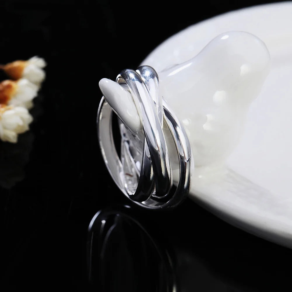 925 Sterling Silver Three Round Woman Rings Fine Jewelry Wholesale Trending Products  GaaBou Jewellery