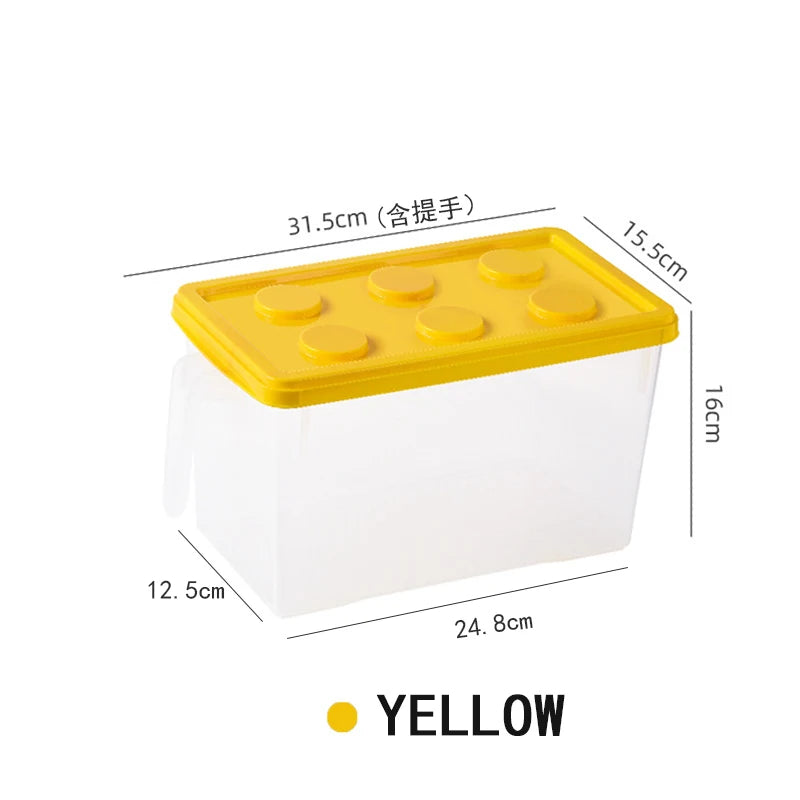 Kids Building Block Dtorage Box With Handle Toys Organizer Household Dust-Proof Storage Box Stackable Block Case Container