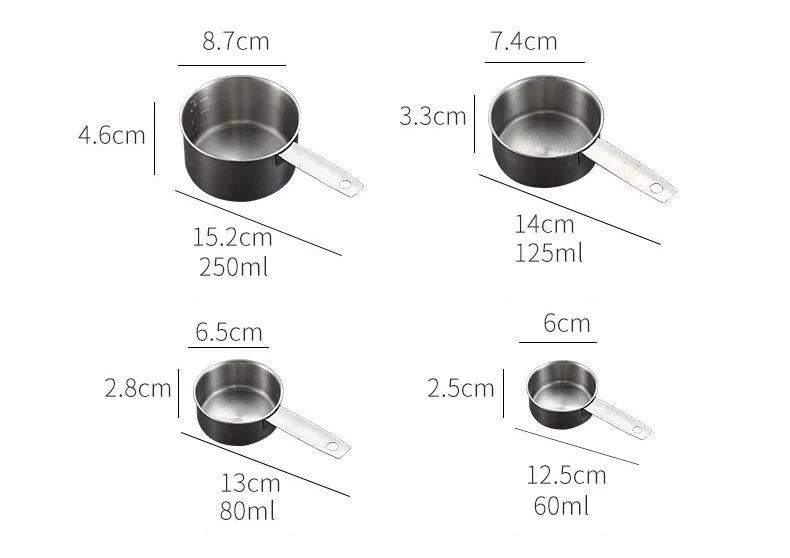 UPORS Measuring Cups Premium Stackable Kitchen Measuring Spoon Set Stainless Steel Measuring Cups and Spoons Set