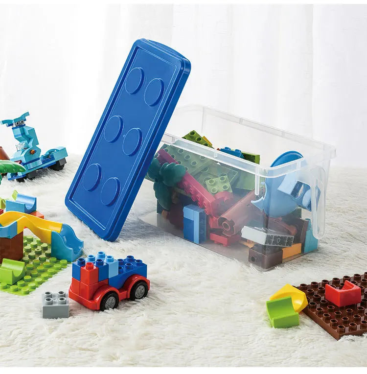 Kids Building Block Dtorage Box With Handle Toys Organizer Household Dust-Proof Storage Box Stackable Block Case Container