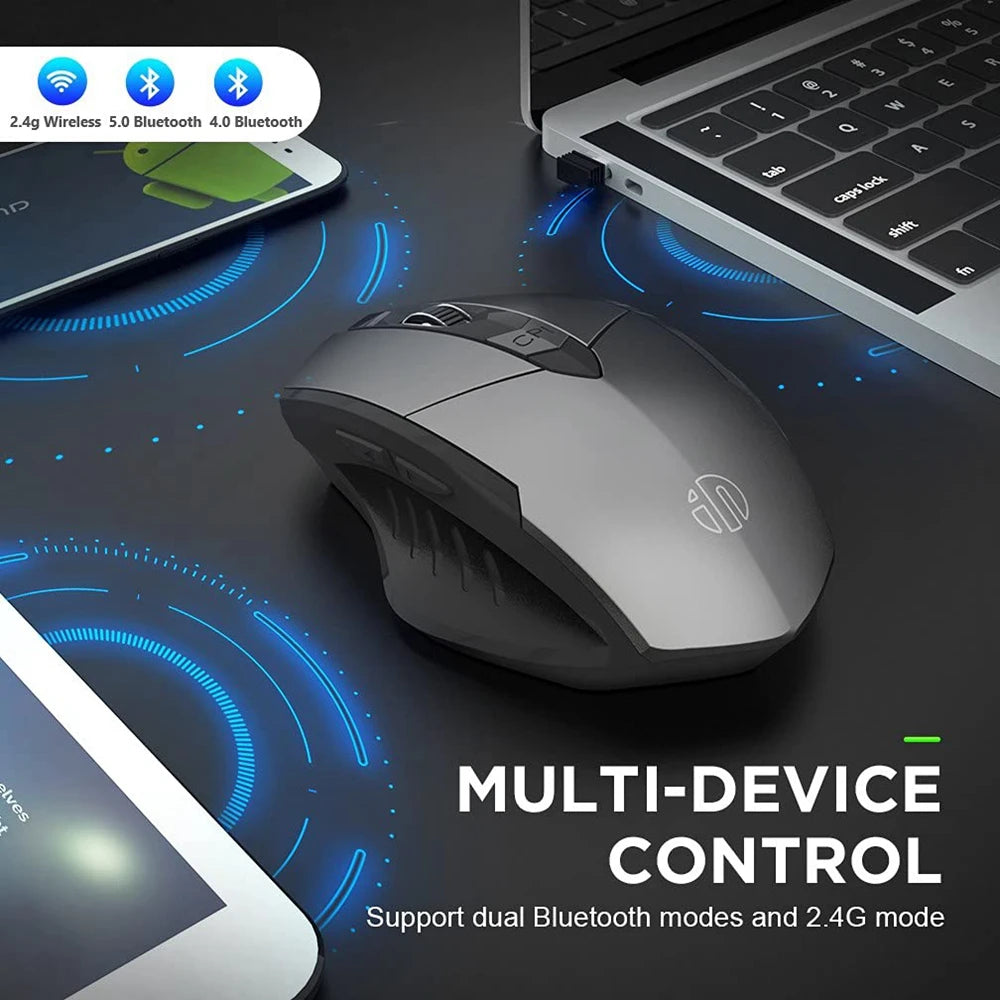 Inphic F1S Rechargeable 2.4G Wireless Mouse Office Mute Ergonomic And Skin-friendly Materials Support PC Laptop Tablet Universal