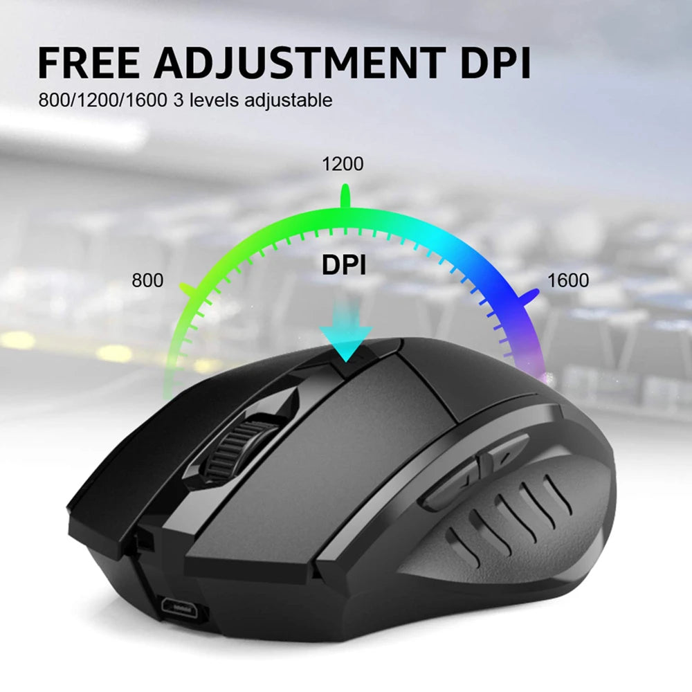 Inphic F1S Rechargeable 2.4G Wireless Mouse Office Mute Ergonomic And Skin-friendly Materials Support PC Laptop Tablet Universal