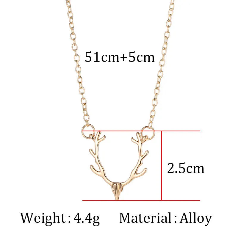 2026 Woozu Vintage Little Antler Deer Head Elk Necklace Cute Pendant Necklace For Mother's Day Gift Charms Choker Jewelry