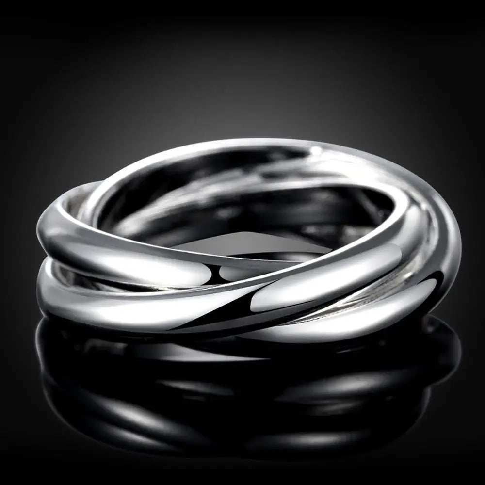 925 Sterling Silver Three Round Woman Rings Fine Jewelry Wholesale Trending Products  GaaBou Jewellery