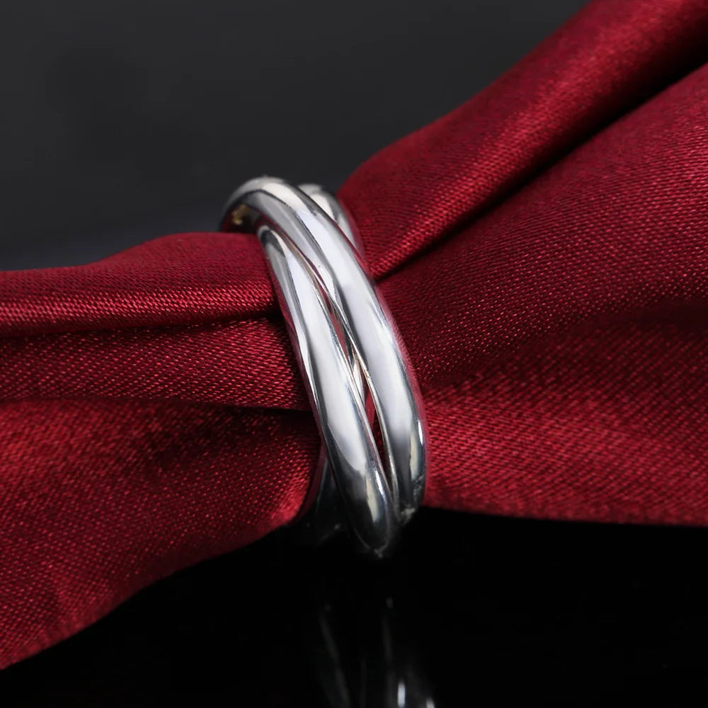 925 Sterling Silver Three Round Woman Rings Fine Jewelry Wholesale Trending Products  GaaBou Jewellery