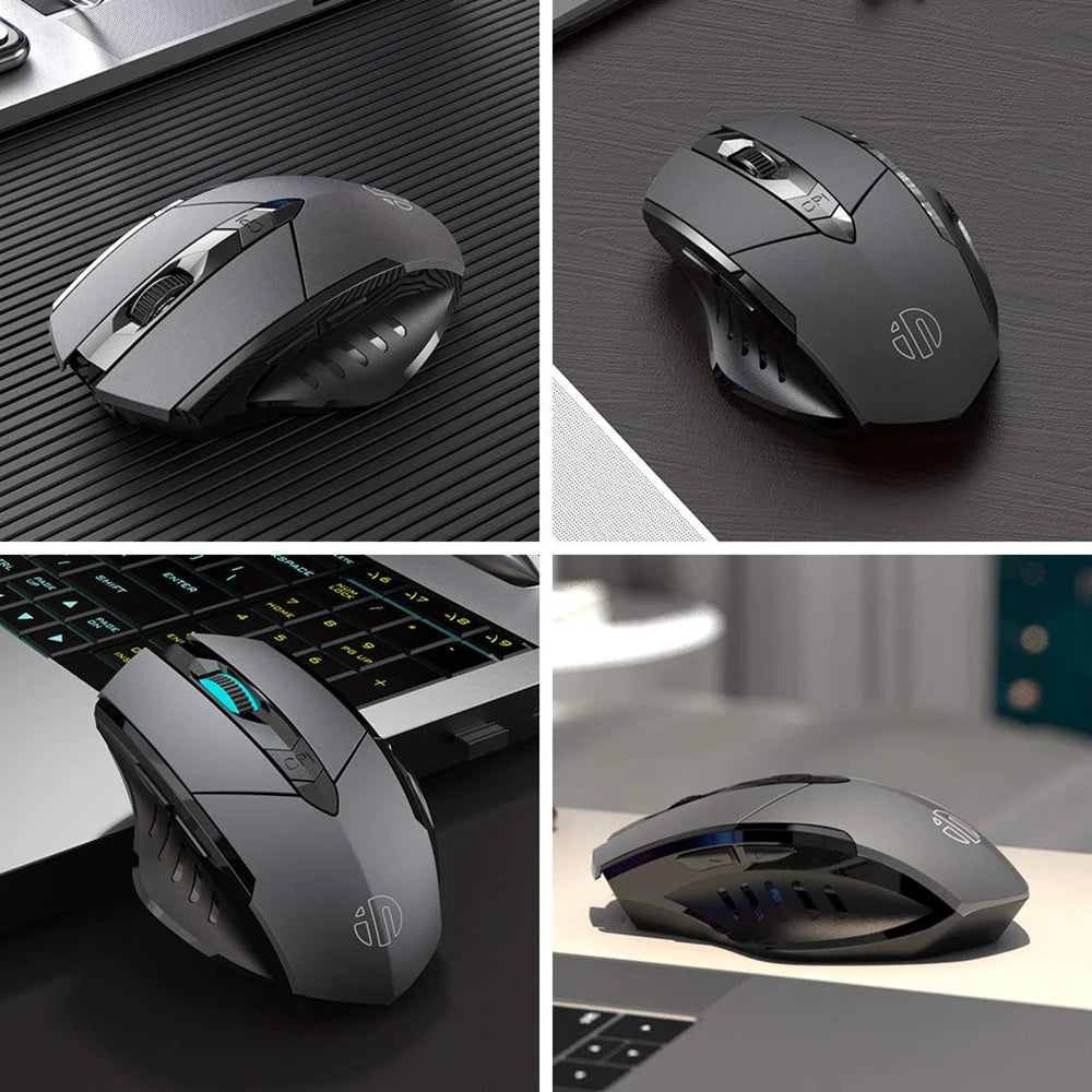 Inphic F1S Rechargeable 2.4G Wireless Mouse Office Mute Ergonomic And Skin-friendly Materials Support PC Laptop Tablet Universal