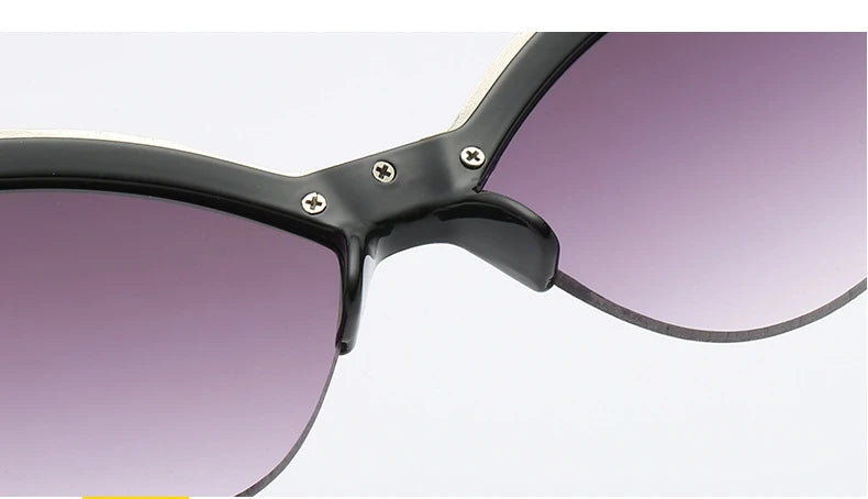 Vintage White Cat Eye Sun Glasses For Women Vintage New Fashion Small Half Frame Eyewear Trending Travel Sexy Woman Sunglasses