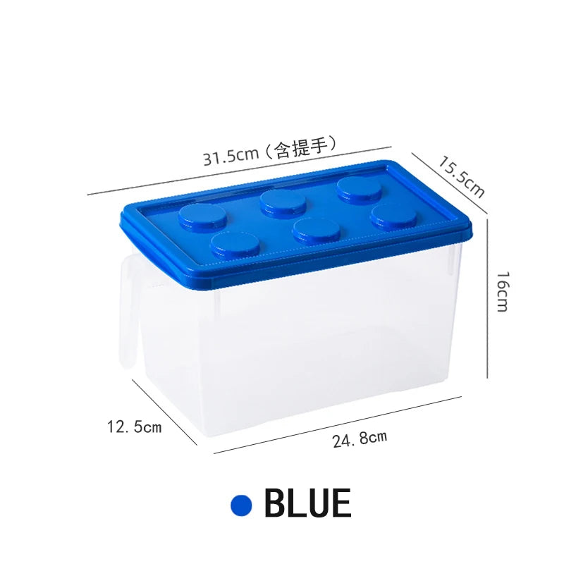 Kids Building Block Dtorage Box With Handle Toys Organizer Household Dust-Proof Storage Box Stackable Block Case Container