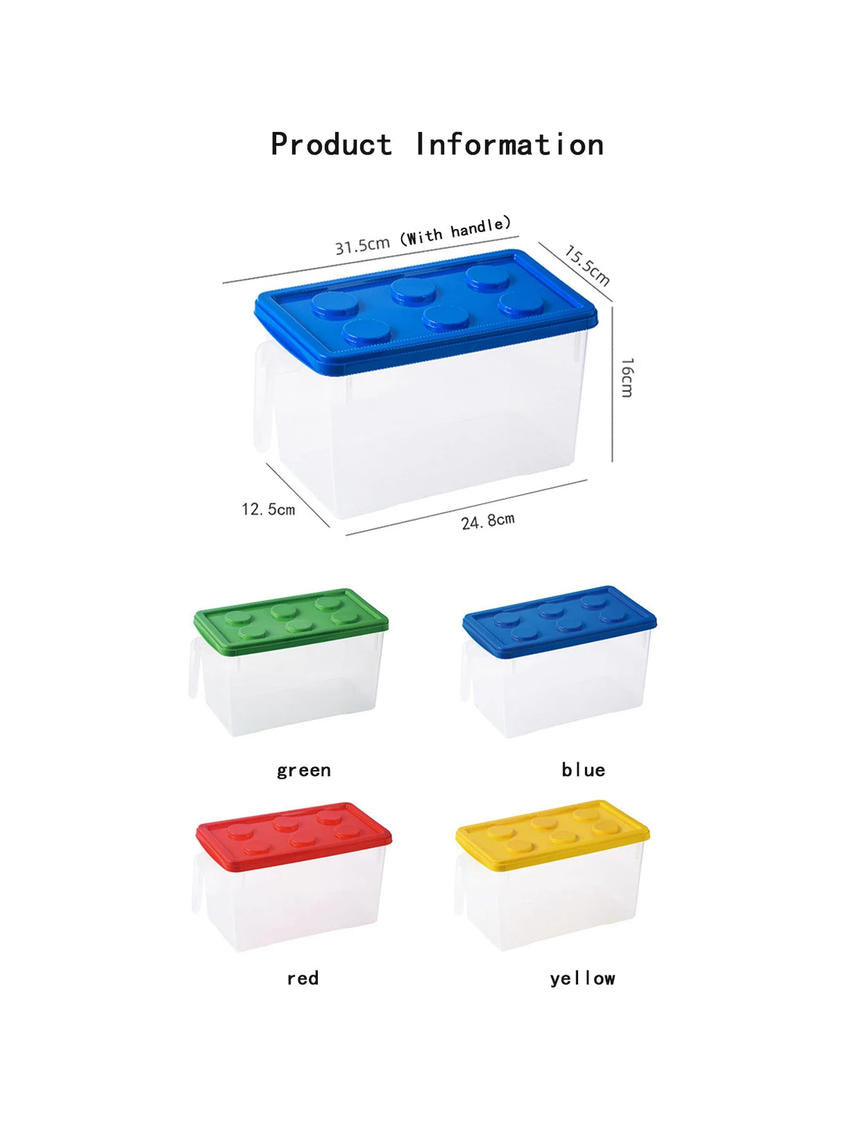 Kids Building Block Dtorage Box With Handle Toys Organizer Household Dust-Proof Storage Box Stackable Block Case Container