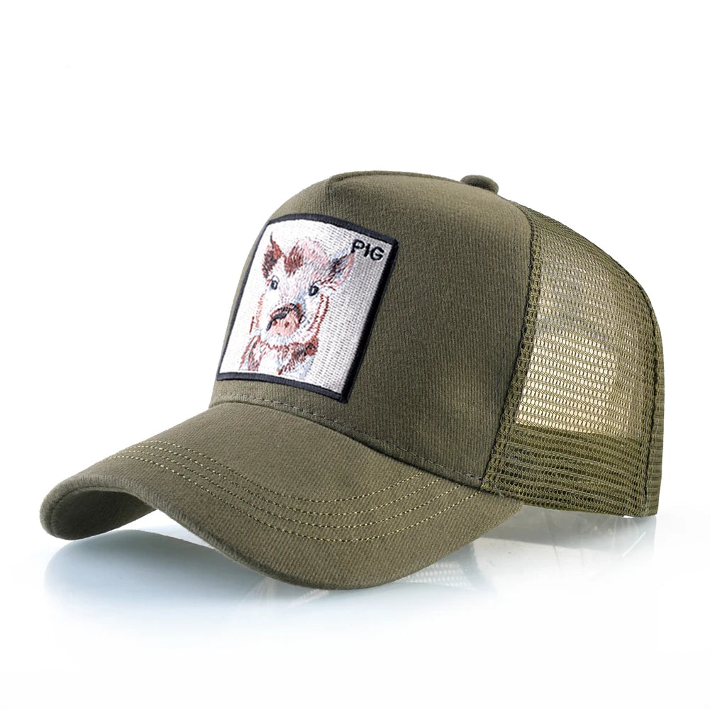 New Fashion Baseball Caps Men Women Snapback Mesh Baseball hats With Horse Embroidery Patch Trucker Casquette Summer Visor Caps