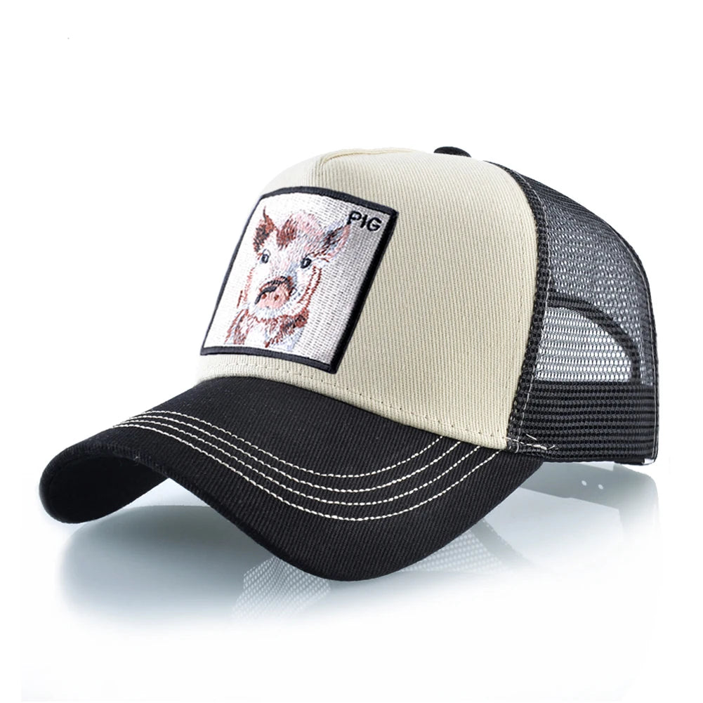 New Fashion Baseball Caps Men Women Snapback Mesh Baseball hats With Horse Embroidery Patch Trucker Casquette Summer Visor Caps