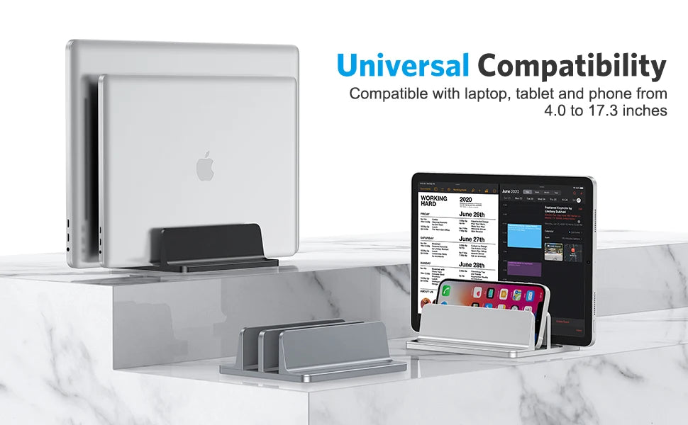 Vertical Laptop Stand Aluminium Adjustable Portable Notebook Mount Support Base Holder For MacBook Pro Air Accessory Book Holder