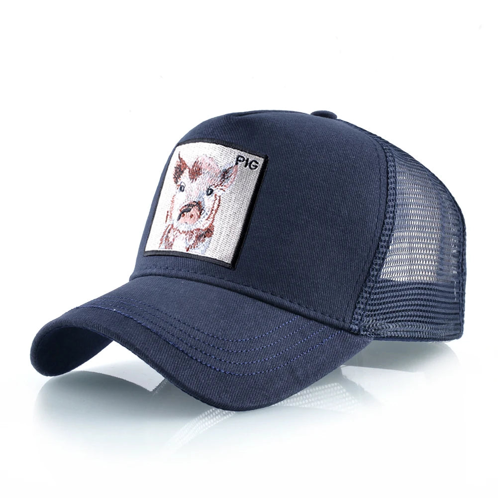 New Fashion Baseball Caps Men Women Snapback Mesh Baseball hats With Horse Embroidery Patch Trucker Casquette Summer Visor Caps