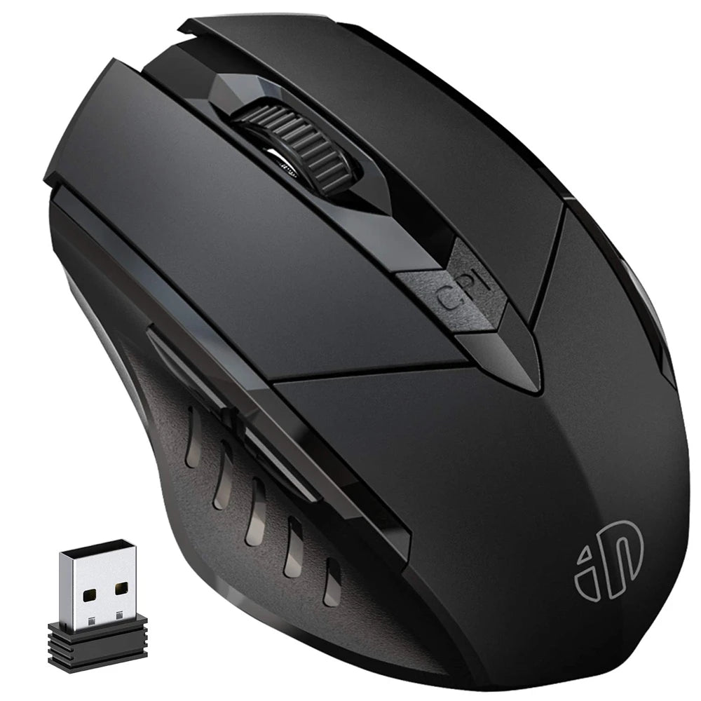 Inphic F1S Rechargeable 2.4G Wireless Mouse Office Mute Ergonomic And Skin-friendly Materials Support PC Laptop Tablet Universal