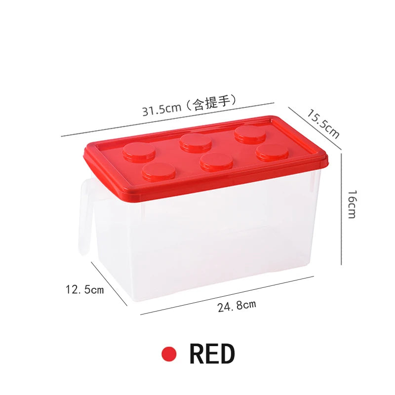 Kids Building Block Dtorage Box With Handle Toys Organizer Household Dust-Proof Storage Box Stackable Block Case Container