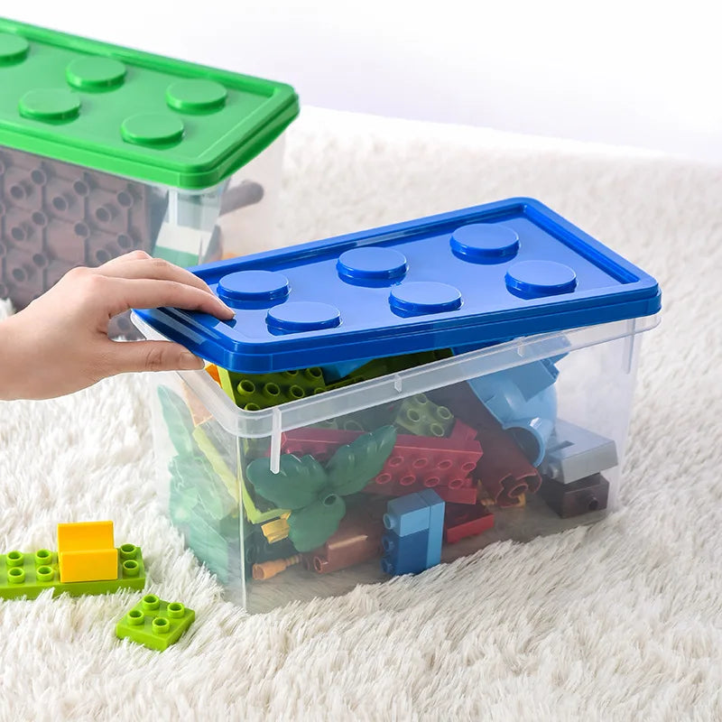 Kids Building Block Dtorage Box With Handle Toys Organizer Household Dust-Proof Storage Box Stackable Block Case Container