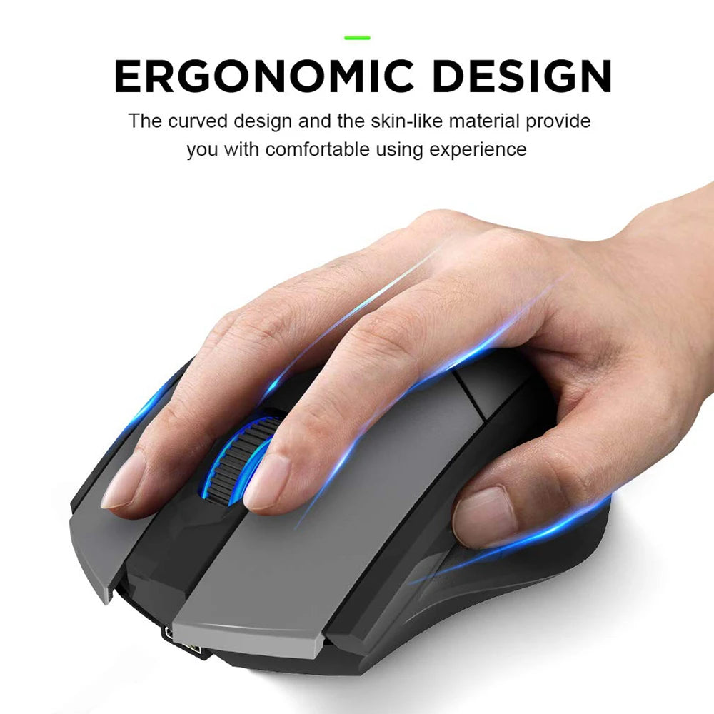 Inphic F1S Rechargeable 2.4G Wireless Mouse Office Mute Ergonomic And Skin-friendly Materials Support PC Laptop Tablet Universal