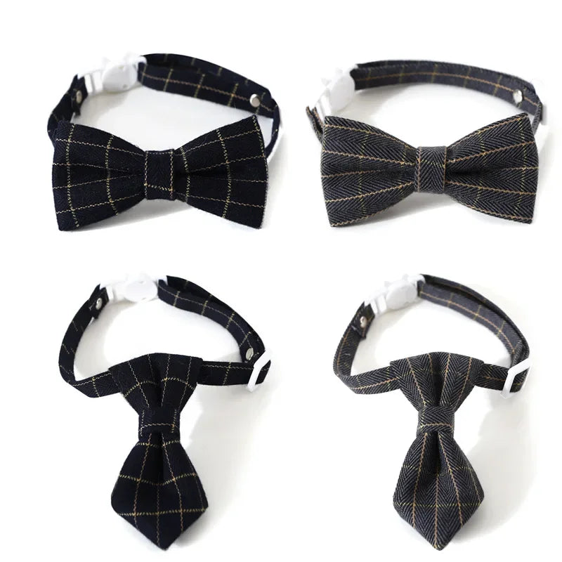 Breakaway Cat Collar with Bell Adjustable Kitten Cat Collars Cat Accessories Pet Supplies Puppy Bow Tie for Small Dogs