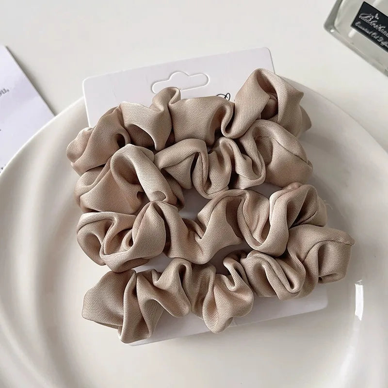 Elegant Satin Hair Scrunchies for Women Softer Than Elastic Bands Hair Rope Girls Elegant Strong Ponytail Hair Ties Accessories