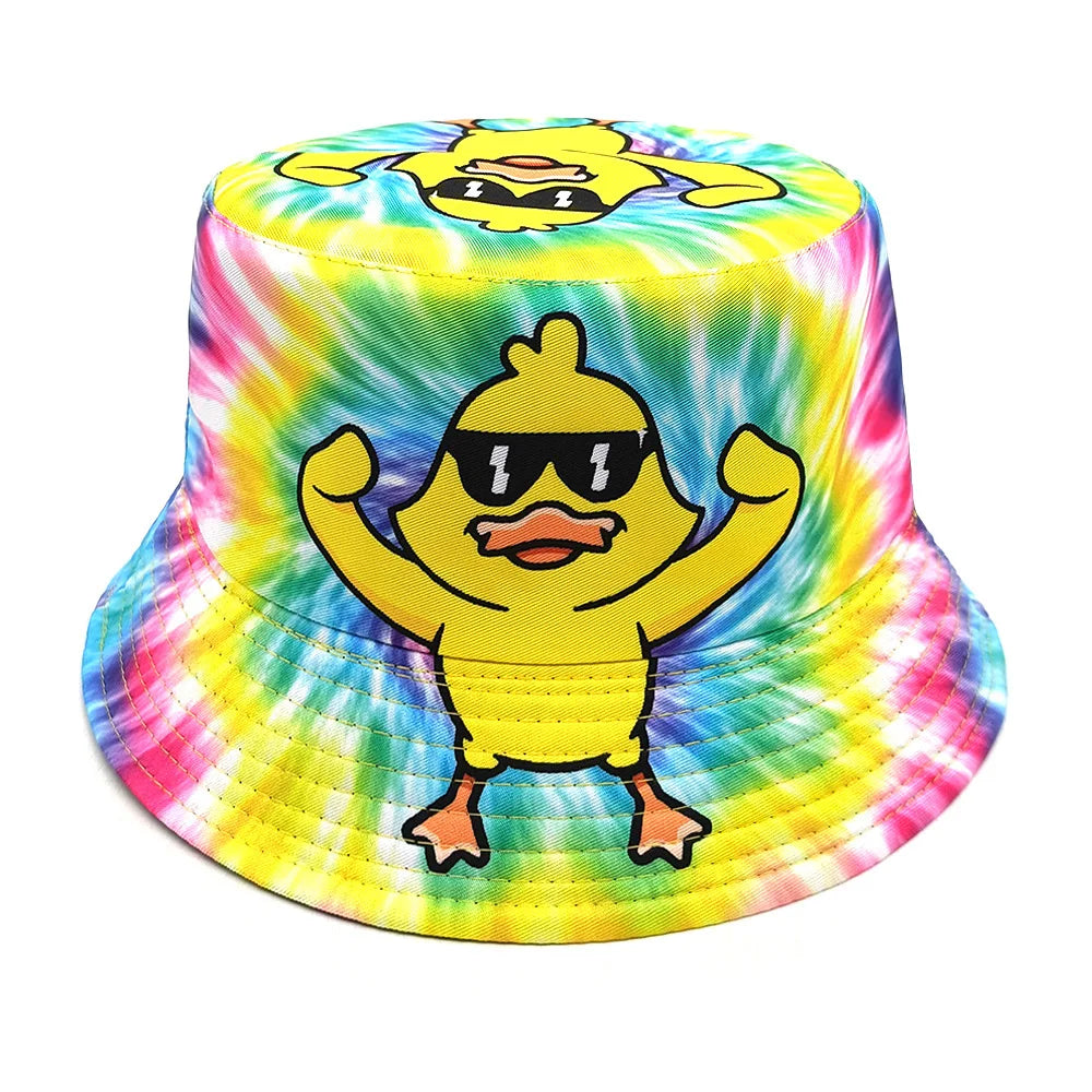 Duck Print Panama Summer Sunscreen Sun Hat Women Men Suitable for Daily Wear Bucket Hats Travel Fashion Decorate Fisherman Hats