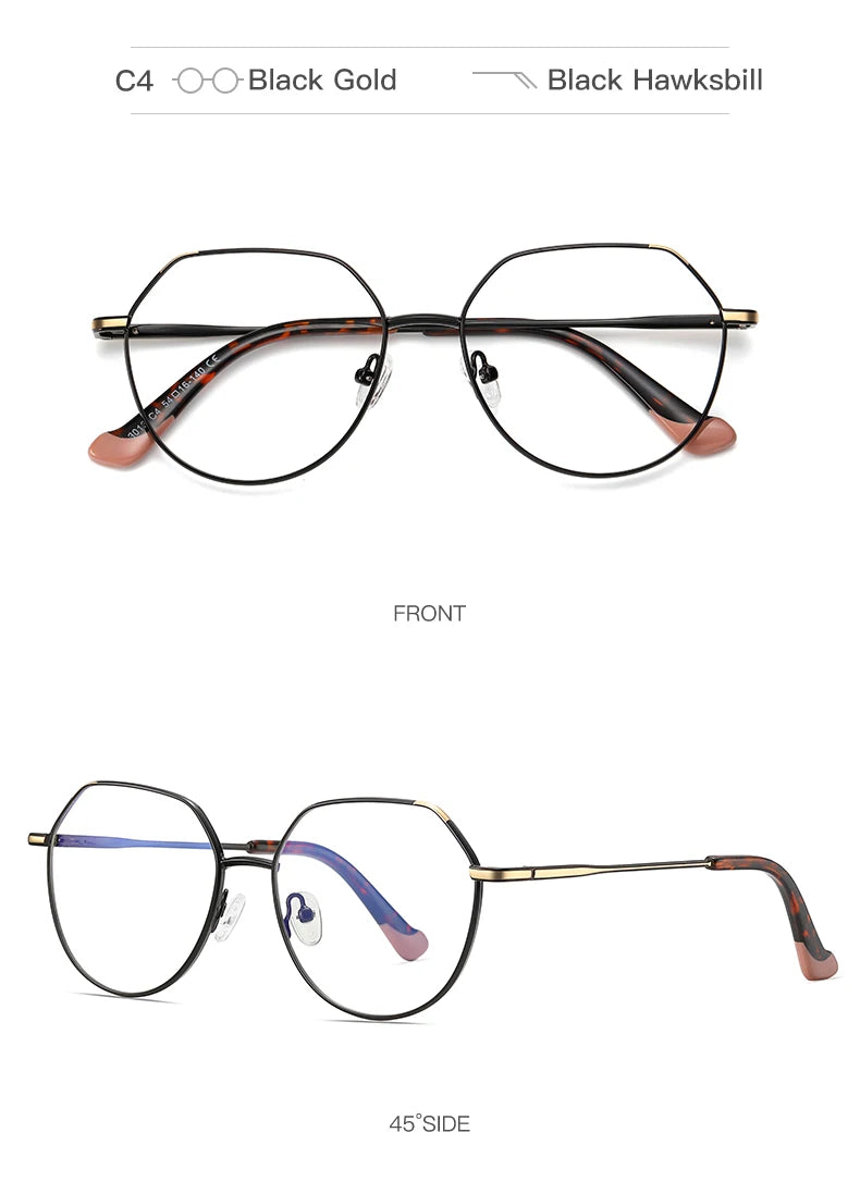 VICKY Metal Myopia Prescription Glasses Hyperopia Reading Glasses Women Anti Blue Light Computer  Glasses Optical Glasses Frame