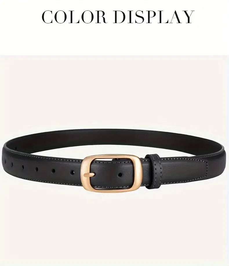 Women's Leather Belts For Jeans Ladies Strap Alloy Metal Pin Buckle Fashion Belt