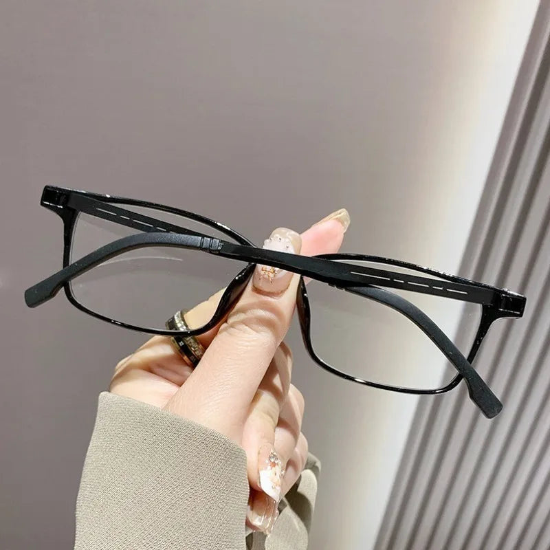 Blue Light Blocking Reading Glasses Men Women Ultralight TR90 Titanium Alloy Optical Frame Eyeglasses Square Eyewear
