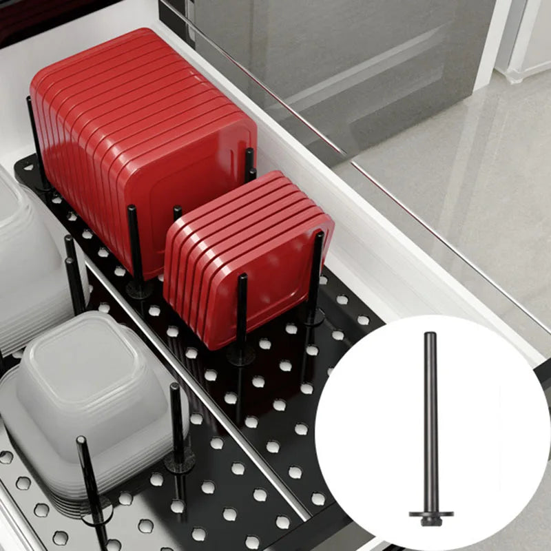 Drawer Retractable Tableware Rack  Pegboard Drawer Organizers  For Kitchen Adjustable Dish Plate Storage