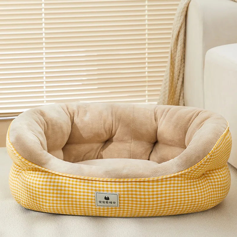 Bed for Dog Cat Pet Rotundity Plush Kennel Medium Small Dog Sofa Bed Cushion Pet Calming Dog Bed House Pet Supplies Winter
