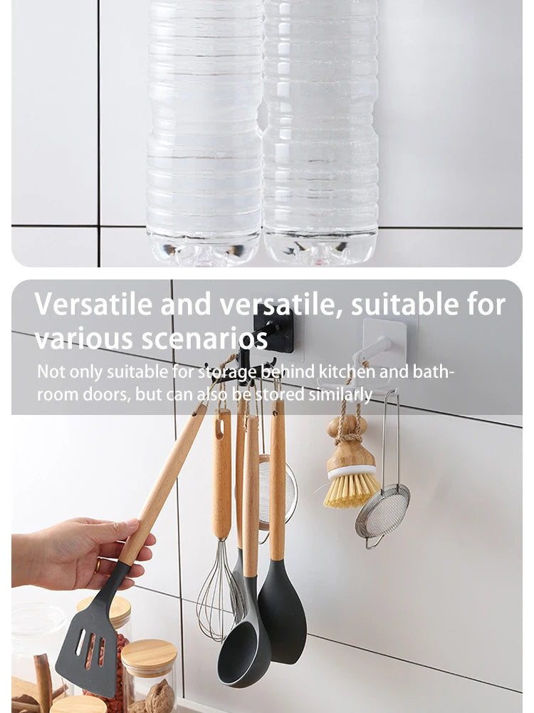 Kitchen Hook Organizer Bathroom Hanger Wall Dish Drying Rack Holder For Lid Cooking Accessories Cupboard Storage Cabinet Shelf
