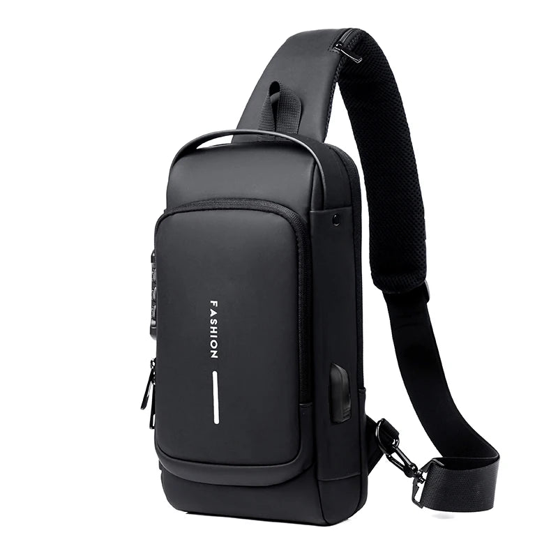 Men Multifunction Anti Theft USB Shoulder Bag Man Crossbody Cross Body Travel Sling Chest Bags Pack Messenger Pack