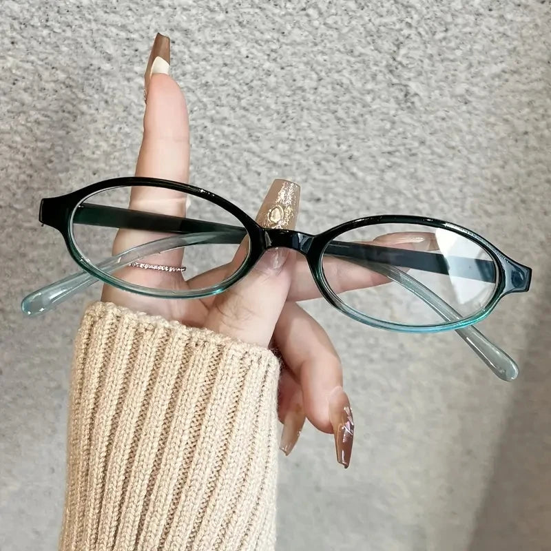 Japanese Korean Small Oval Frame Glasses Women Retro Harajuku Eyeglasses Clear Spectacle Blue Light Blocking Eyewears
