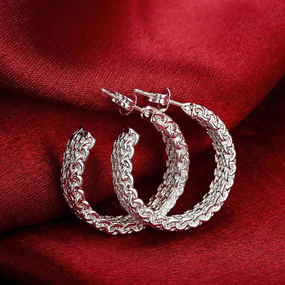 wholesale 925 Sterling Silver Earrings Temperament Women Creativity Ear Studs Christmas Gifts Street All-match Jewelry