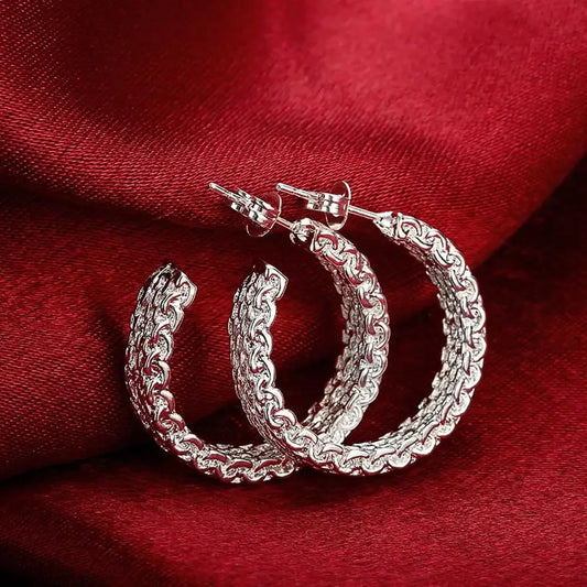 wholesale 925 Sterling Silver Earrings Temperament Women Creativity Ear Studs Christmas Gifts Street All-match Jewelry