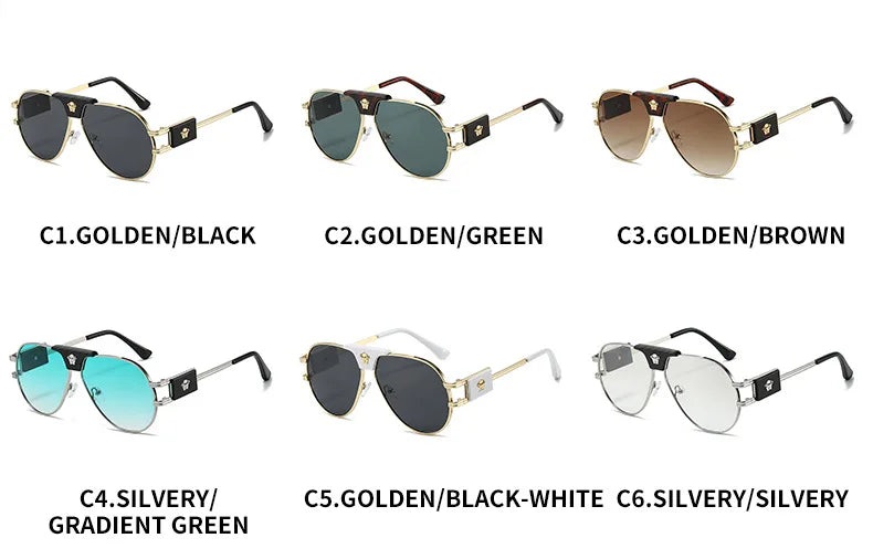 Classic Aviation Sunglasses Women Brand Designer Cattle Head Decoration Brand Designer Pilot Sun Glasses UV400