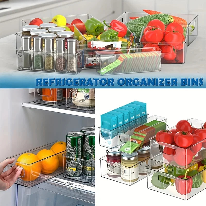 3Pc Transparent Refrigerator Storage Box Fresh Food Container Portable Egg Fruit Vegetable Organizer Kitchen Food Drinks Storage