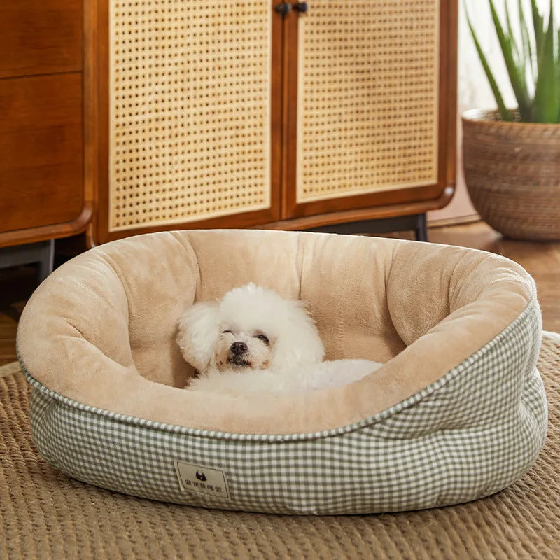 Bed for Dog Cat Pet Rotundity Plush Kennel Medium Small Dog Sofa Bed Cushion Pet Calming Dog Bed House Pet Supplies Winter