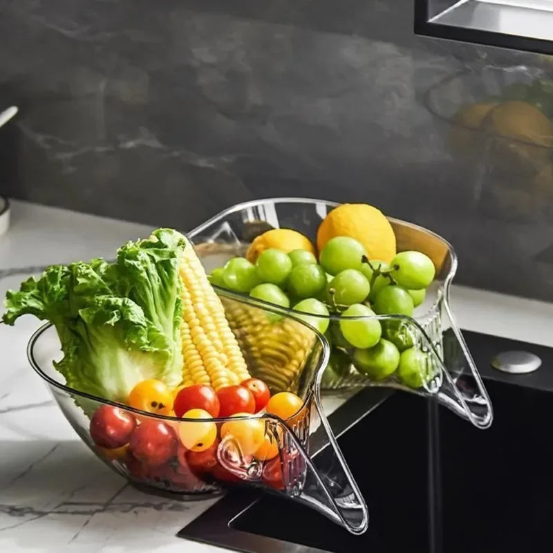 Kitchen Sink Drain Basket Multi-purpose Kitchen Storage Drain Basket Vegetable Fruit Washing Strainer Bowl Kitchen Accessories