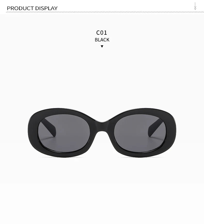 Versatile Fashion Sunglasses New Oval Frame Sun Glasses Retro Small Frame Eyeglasses Y2K Street Photo Glasses Female