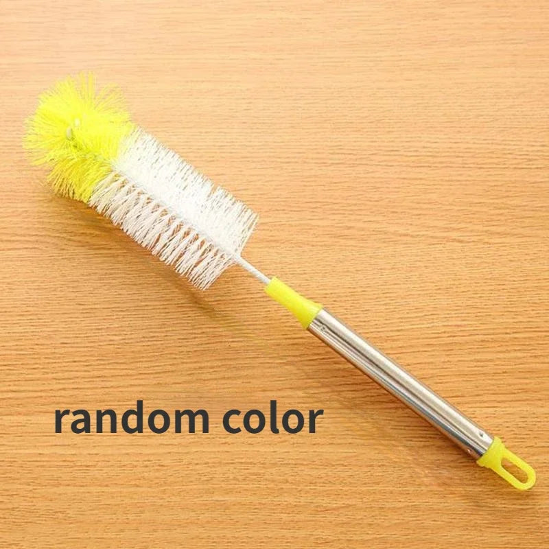 Round Head Bendable Long Handle Cup Brushes Bottle Brush Cleaning Brush Home Kitchen Gadget Random Color