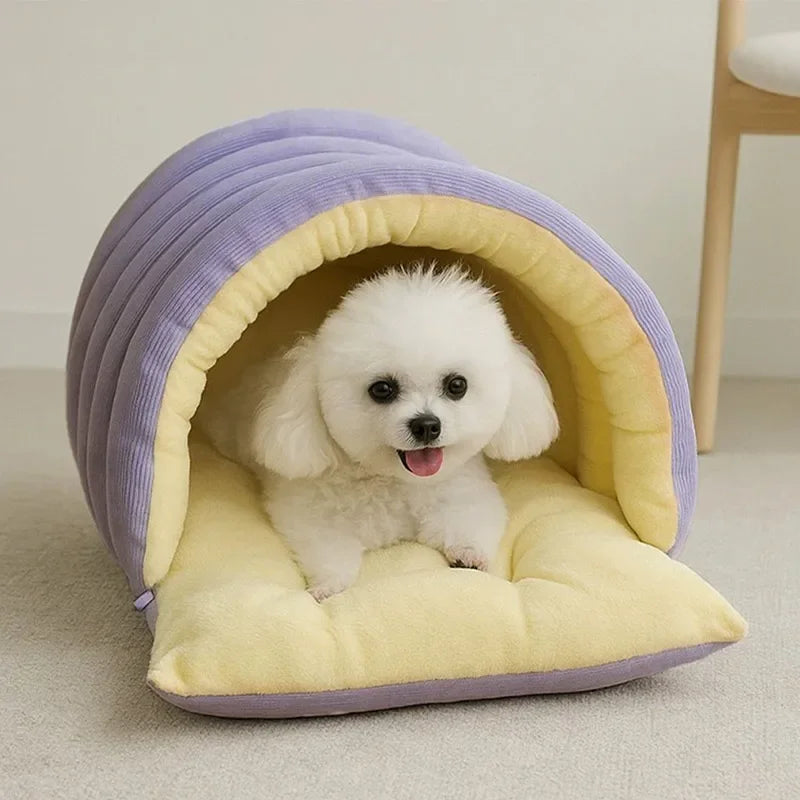 Plush Cat Bed Warm Pet House Thickening Warmth Comfort Soft Winter Kittens Sleeping Beds Cat Cave For Pet Warmth Pet Supplies