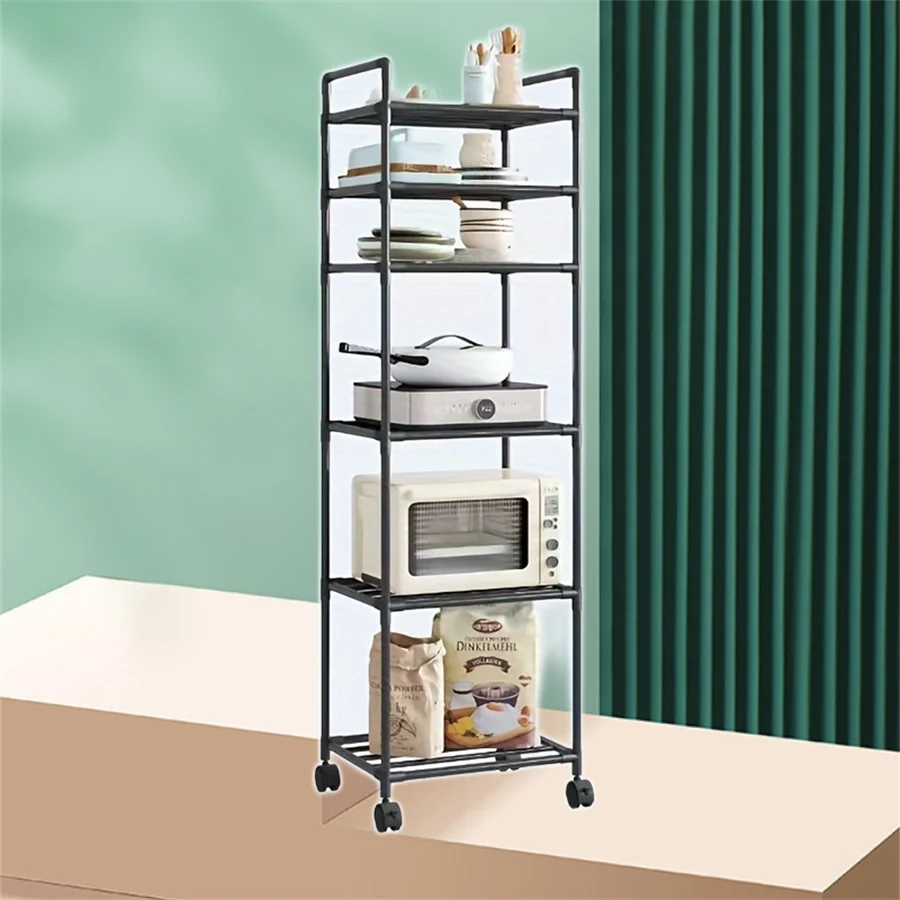 Multi-Layer Kitchen Rack Floor To Floor Storage Rack Household Microwave Stove Shelves Multi Scene Tool Pot Rack Kitchen Storage